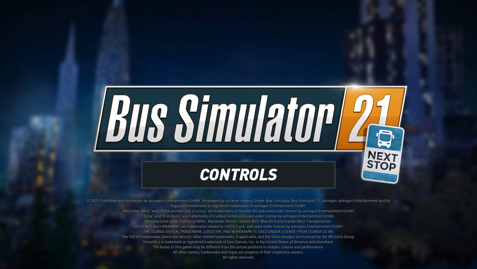 Bus Simulator 21 Controls